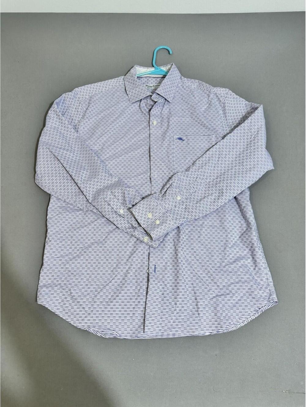 Tommy Bahama Sarasota Stretch Mens Medium Purple AOP Geometric Button Down LS